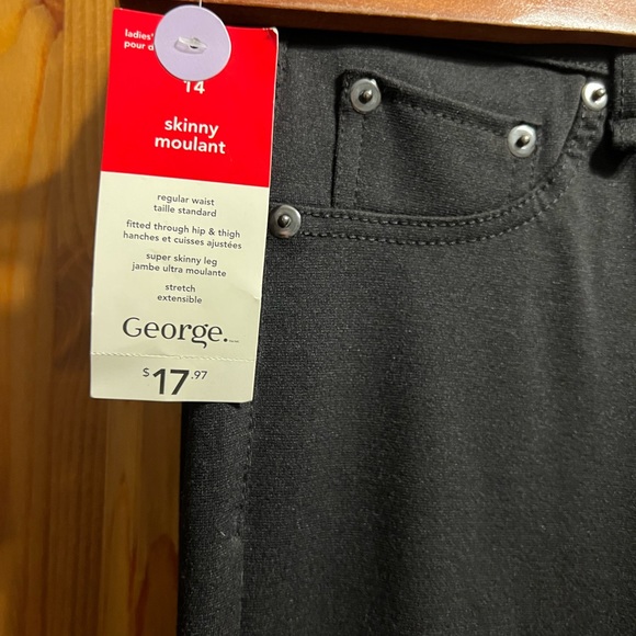 George Black Pants size 14 skinny - Picture 2 of 4